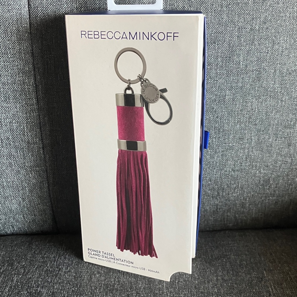 Rebecca Minkoff Fuchsia Tassel Keychain
